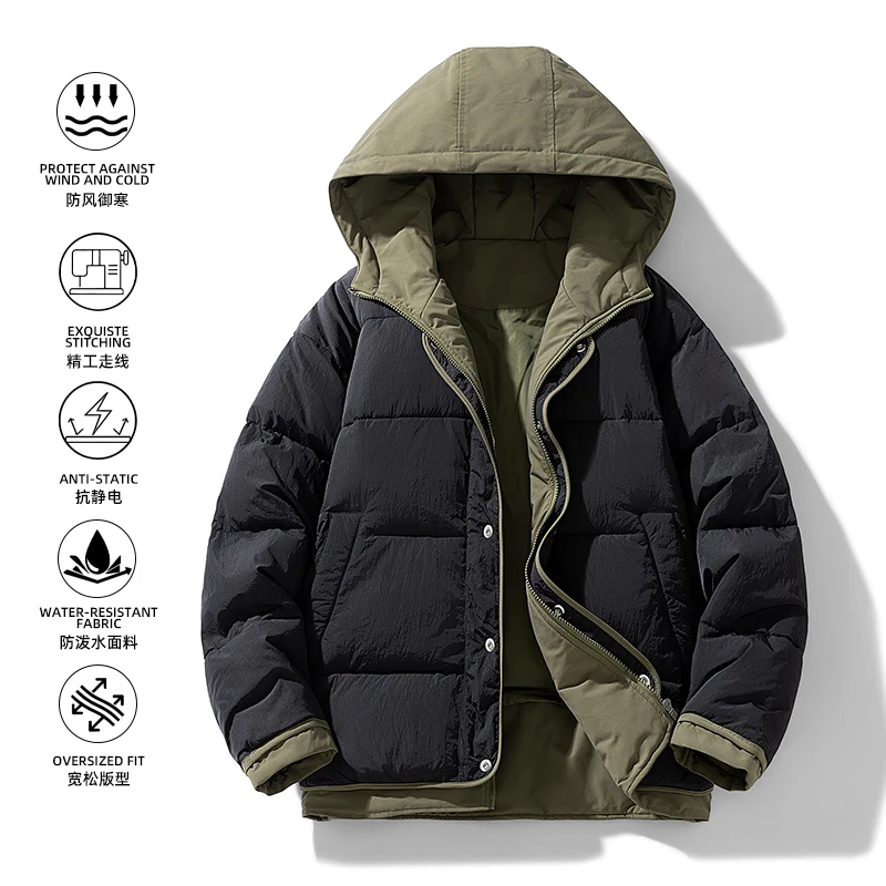 Thickened Windbreaker Parkas for Men 2025 Winter Sports Casual Winter Jacket Male Hooded cotton jacket Men's Winter Parka Coat