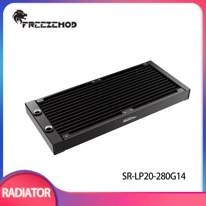 Freezemod G1/4 Threaded 280mm /420mm Radiator Aluminum Water Cooler Heat Exchanger for 14CM Fan / Black / SR-LP20-280G14
