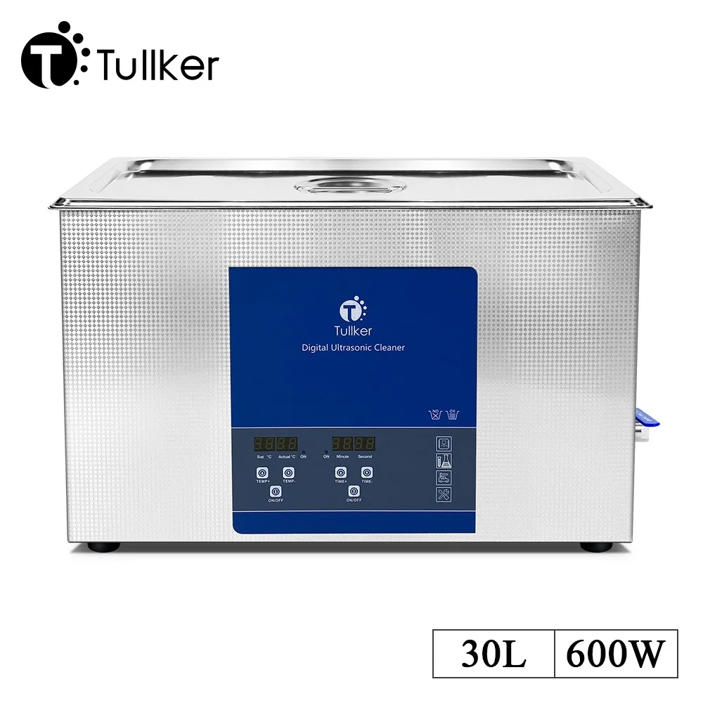 Tullker T-100S 30L منظف المحرك بالموجات فوق الصوتية حمام DPF PCB الموجات فوق الصوتية غسل زيت الصدأ المعدني إزالة الشحوم التنظيف بالموجات فوق الصوتية