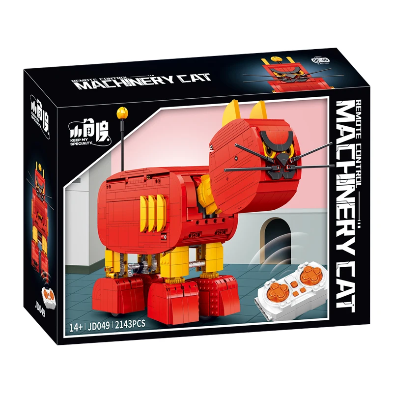 Em estoque jd049 moc criatividade máquina elétrica gato blocos de construção tijolos montagem modelo brinquedos diy para meninos presente natal conjunto