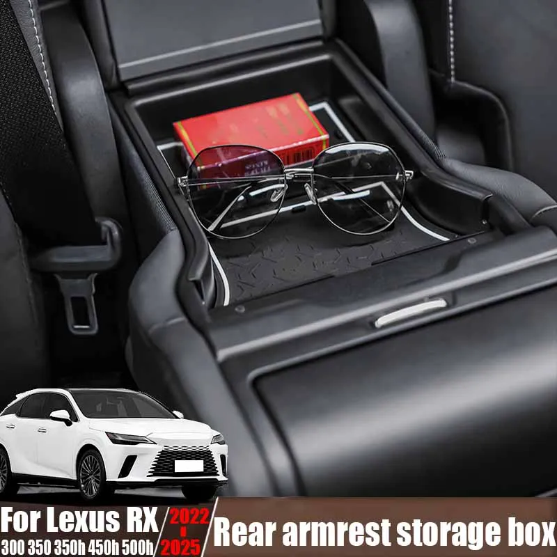 For Lexus RX 300 350 350h 450h 500h 2022-2025 rear armrest box storage box modified car interior storage supplies ABS material