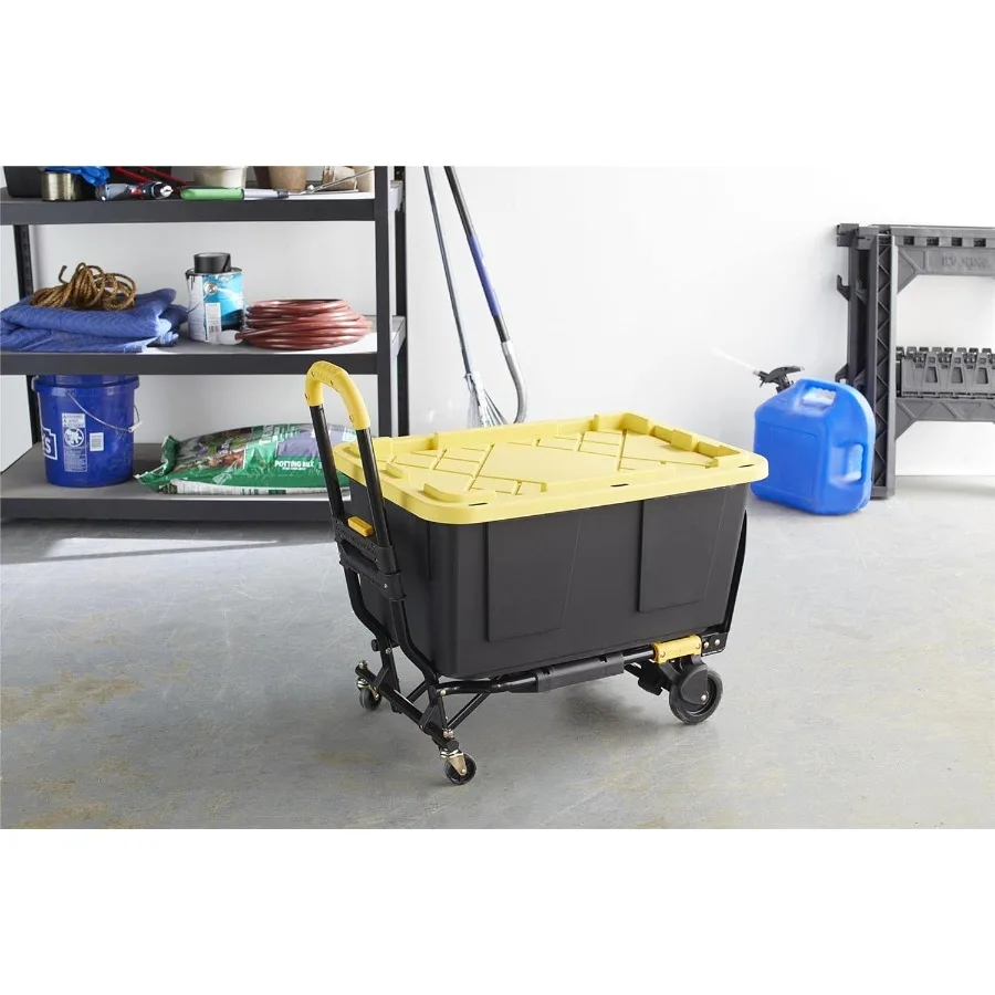 12225YGB1E 2in1 Folding Hand Truck with 300 lb Capacity for HeavyDuty Moving MultiPosition Design with Extendable Handle for Ea