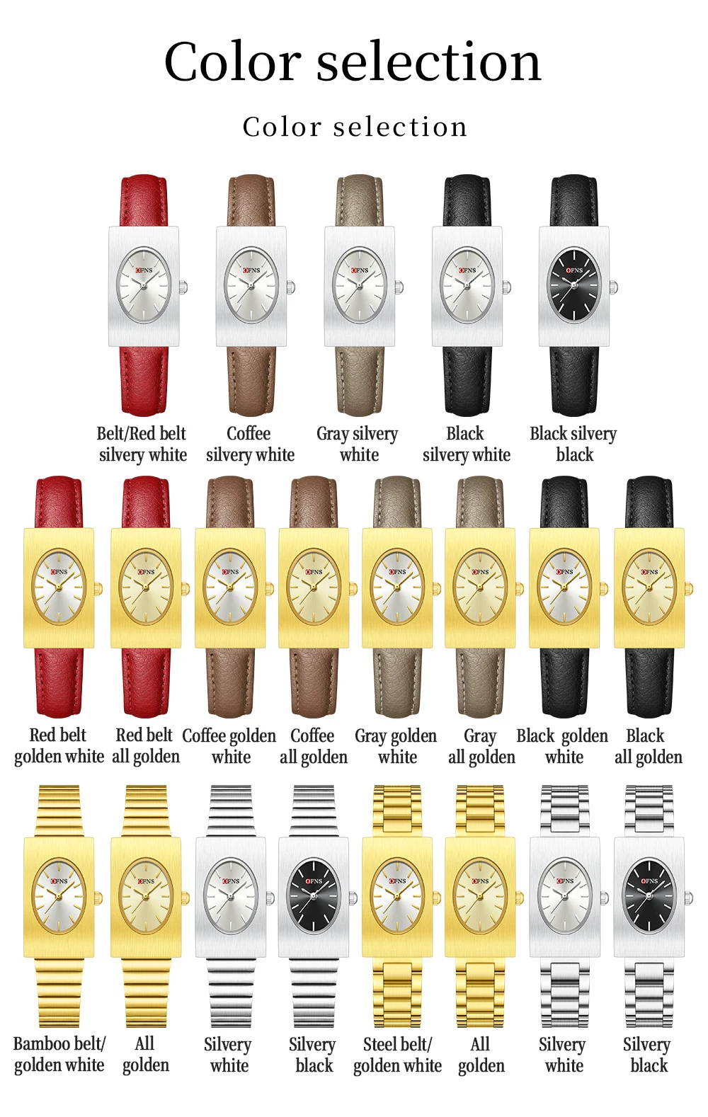 OFNS nuevo 1547 reloj de cuarzo de lujo para mujer reloj de cuarzo Simple Retro resistente al agua reloj cuadrado de nicho para mujer 2025