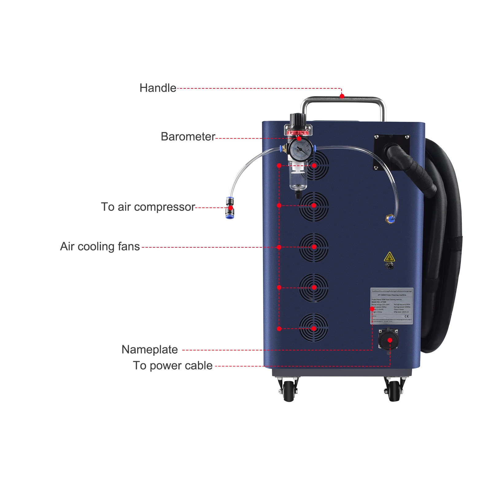 JPT 300W Pulsed Laser Cleaner 500W Rust Paint Oil & Graffiti Removal for Metal Wood & Wall Surfaces | Non-Damaging AU Stock