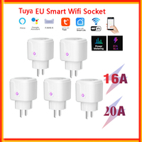 Tuya Smart Plug Korea Type Wifi Smart Wireless Socket Power Monitering 16A 20A EU Smart Timer Socket Remote Voice Control Alexa