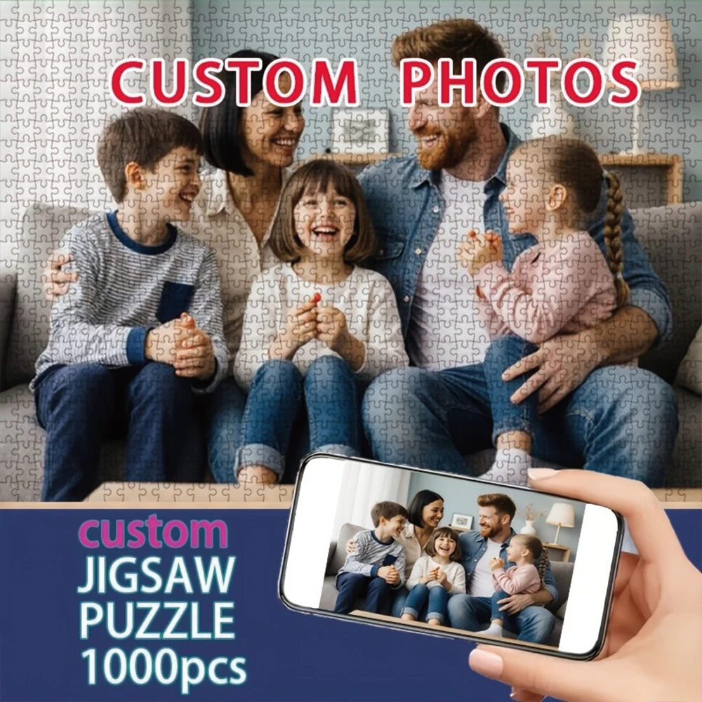 35/300/500/1042pcs Personalized Custom Photo Puzzle Family Photos DIY Puzzle Portrait Painting Handmade Birthday Gift