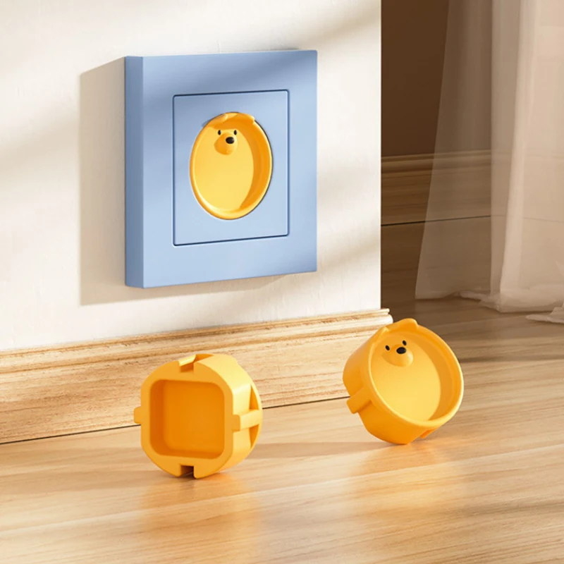 5Pcs Baby Safety Protection Socket Protective Cover Cute Cartoon Children Electric Shock Prevention Dust Protection Cover·
