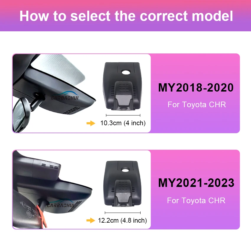 Car DVR for Toyota C-HR CHR 2023 2022 2021 2020 2019 2018,Plug and Play 4K 2160P Dash Cam Dashcam Camera,Accessories for CHR