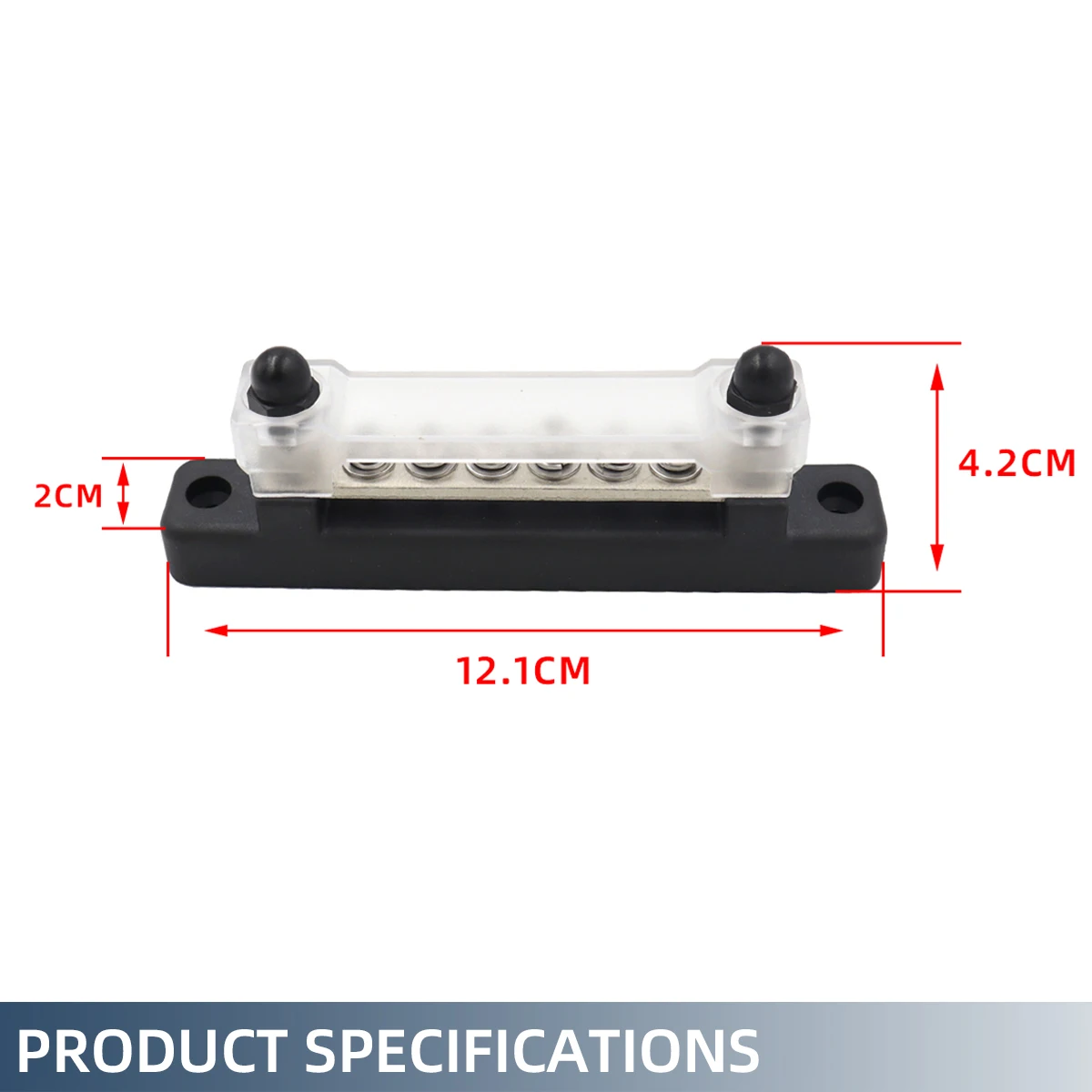 Car Terminal Block Negative Bus Bar 150A 12V Power Distribution Block M6 Termianl Bus for Automotive Boat Solar System