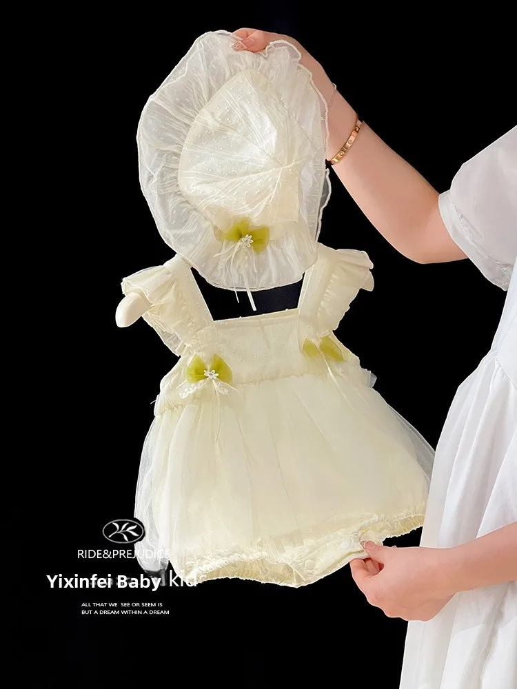 

Летний комбинезон для новорожденных девочек, одежда для малышей до года, на сто дней, хлопковый, с коротким рукавом, для девочек