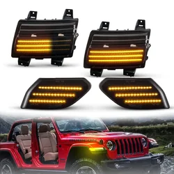 For jeep wrangler jl led turn lights Fender Lights LED New Daytime Running White DRL for Jeep JL  LOW Configuration