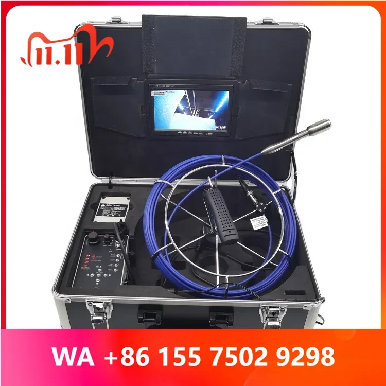 7inch 50m Waterproof Por drain sewer inspection 2m Sewer Pipe inspection 7inch screen pipeline inspection