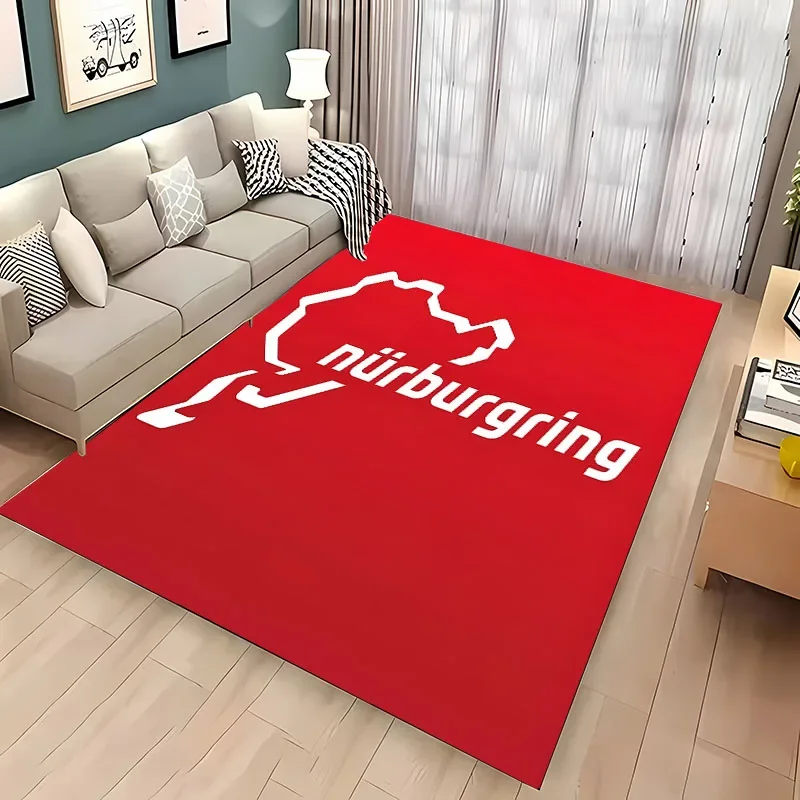 3D HD Nurburgring F1 International Track Rug,Carpet for Living Room Bedroom Sofa Doormat Decor,Kid Game Non-slip Floor Mat Gift