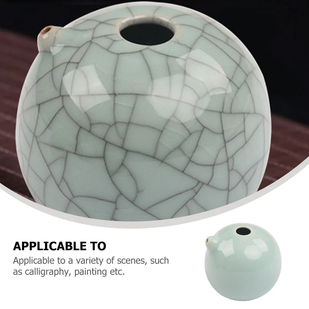 

Ceramic Calligraphy Water Dropper Ink Droplet Durable Smooth Round Inkwell Study Accessory for Painting Art Supply Home Decor