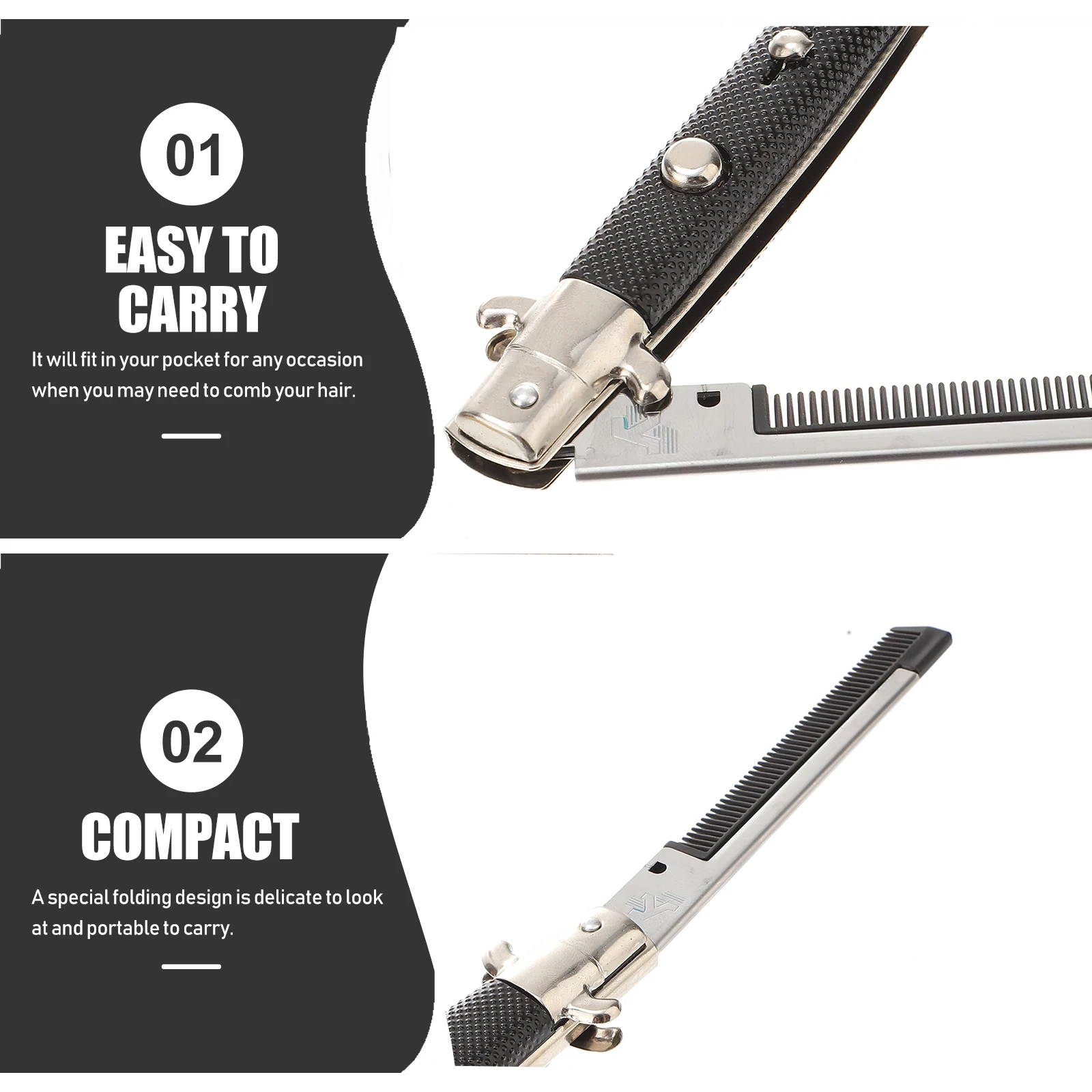 

1pc Spring Metal Combs Travel Modeling Detangler Hair Smoother Practical Travel Foldable Comb Metal Foldable Comb Gifts