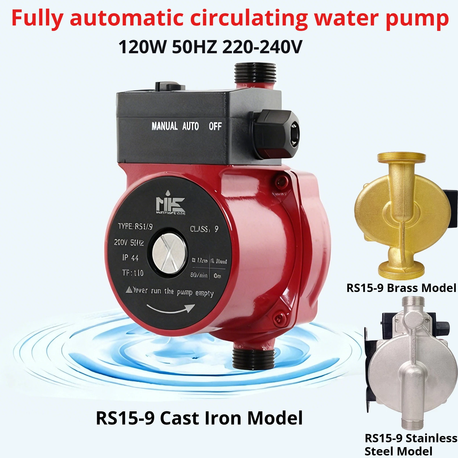 120W 50HZ 220-240V DN20 Household Fully Automatic Circulating Water Return Water Automatic Small Adjustable Shielded Pump