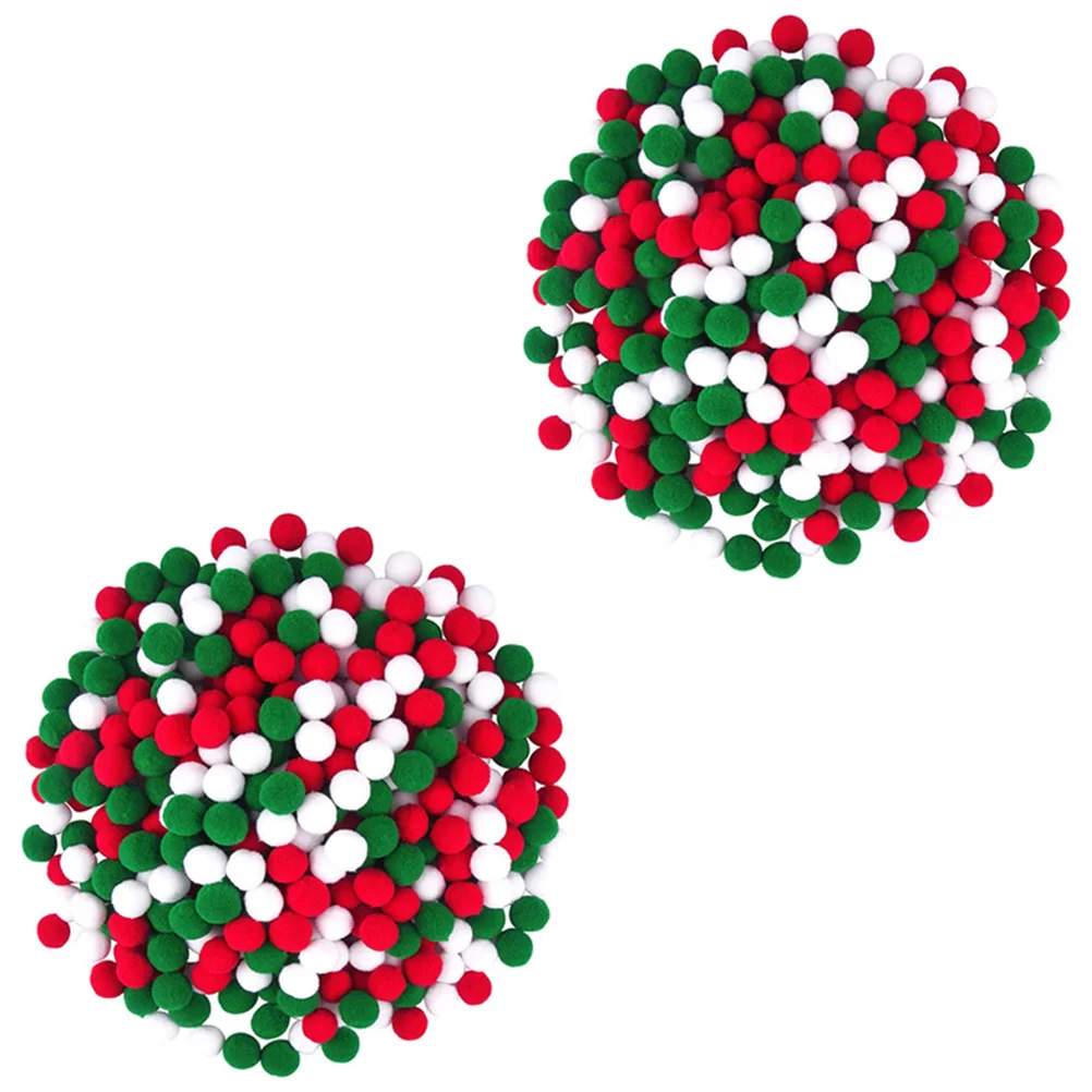 2000 Pcs Puffer Ball Christmas Decoration Pompoms Red Green White Polyester Balls Craft Fluffy