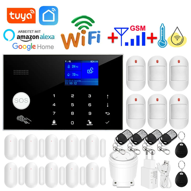 Tuya WiFi GSM Home Burglar Security Alarm System Gift For Families For Mother Father For Boyfriend Girlfriend For Grandparents