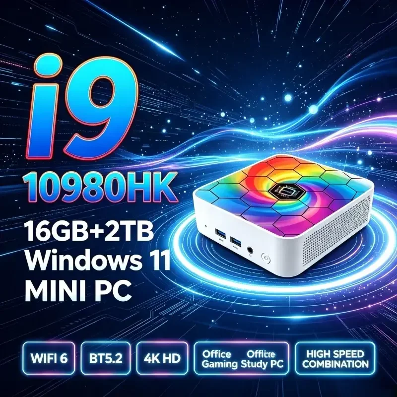 Hot Sale MINI PC Gaming Mini PC Intel I9-10980HK Processor Windows 11 Dual Band WiFi 6 Bluetooth5.2 Compact Desktop Gaming Host