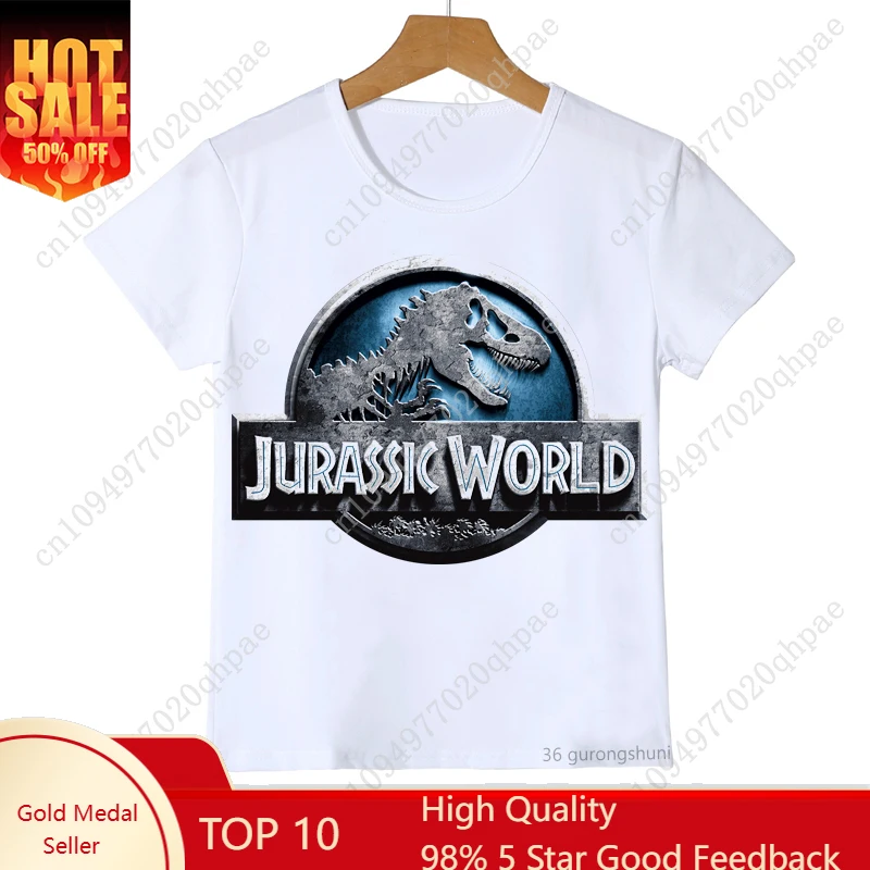 

T-shirt for Boys Girls Jurassic Park/world Graphic T Shirts Boys Girls Kids Clothes Dinosaur Animal Print Amisetas Summer Tops