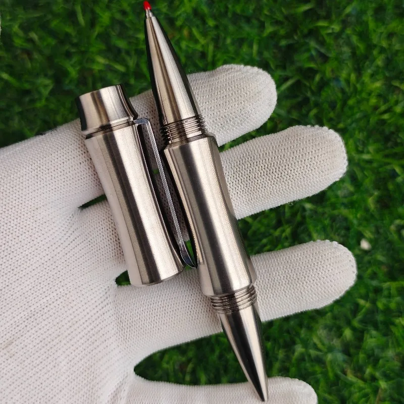 Unique Titanium Alloy Ballpoint Pen High Quality Tc17 Ultra Hard Material Bamboo Jinhao Fountain Pen F 0.5mm Long Knife Nib Pens