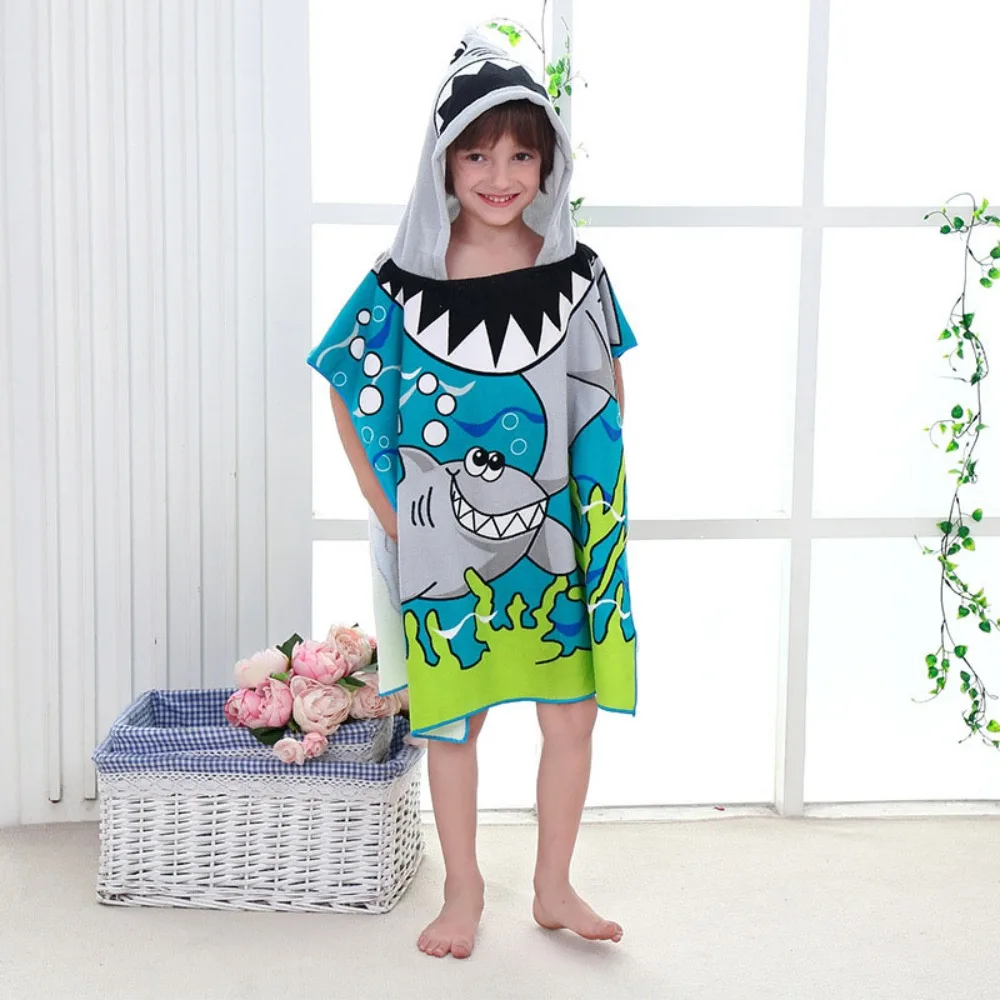 

Beach Swimming Changing for Boys Girls Towel Robe Cloak Towel Bathrobe Hooded Hooded Poncho Towel