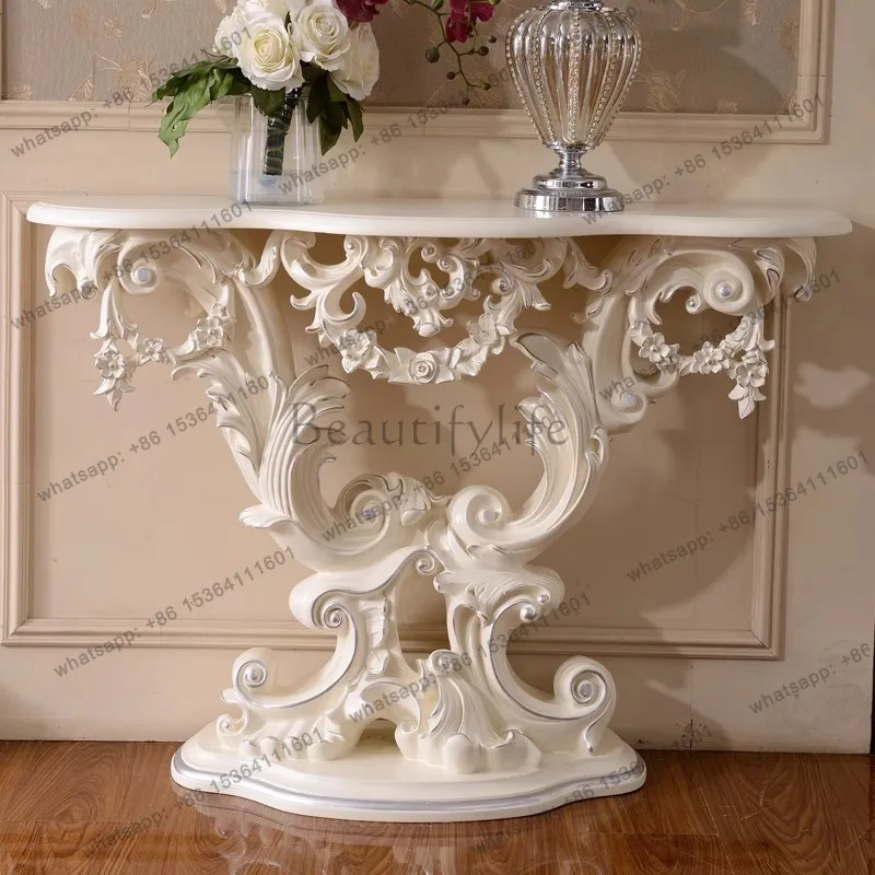 European Luxury Console Table Beautiful Premium Elegant Classic Console Table Artistic Aesthetic Bureau Furniture Living Room