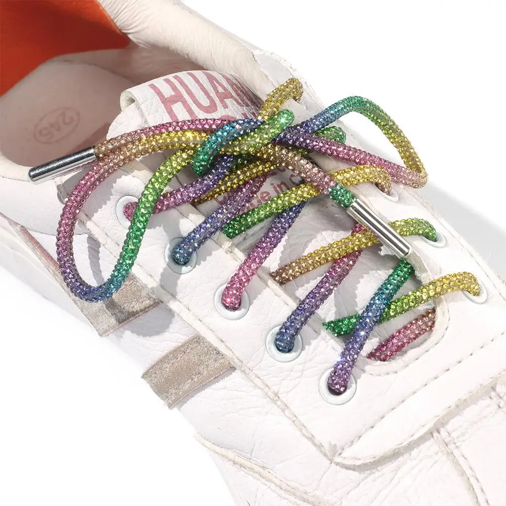 1 pieza DIY correa de trenzado cruzado cordón de diamantes de imitación cordones de zapatos cuerdas brillantes cordones de zapatos cordones de zapatillas