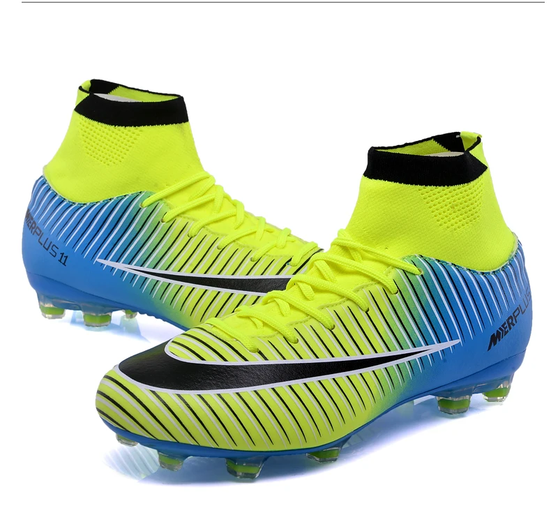 Chuteiras De Futebol Dos Homens IFIKK Botas De Futebol De Juventude High-top Spikes Sapatos De Futebol