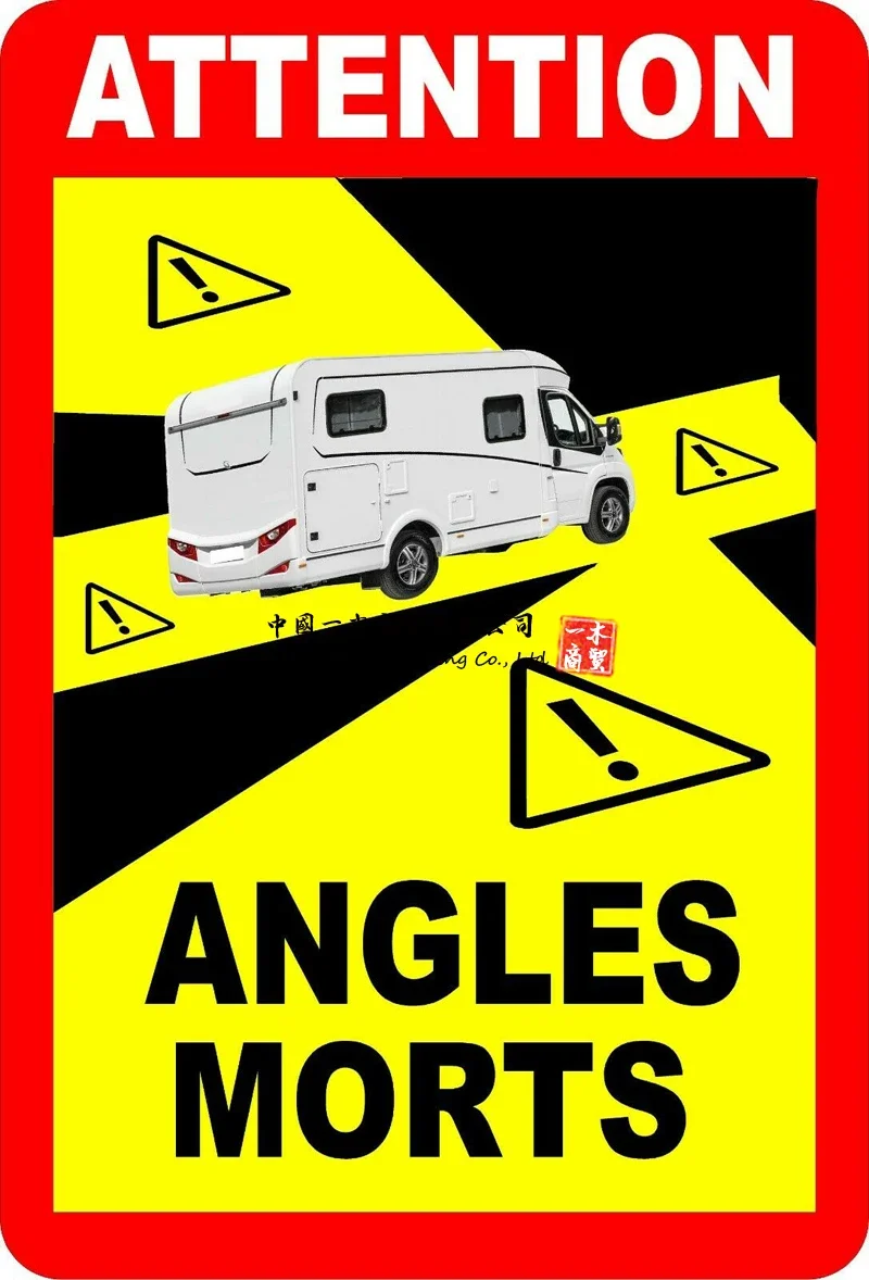 ATTENTION ANGLES MORTS MOTOR HOME WARNING SAFETY STICKERS