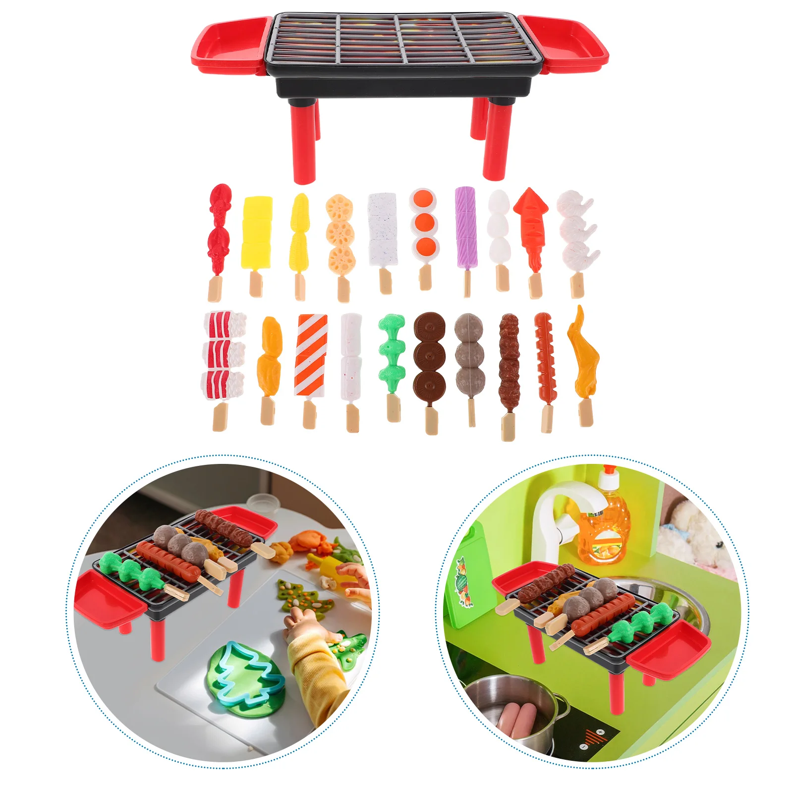 Jouet Barbecue En Bois 31 Pièces Pour Enfants – Jeu De Rôle Cuisine, Aliments Découpables, Cadeau 3 Ans Et Plus