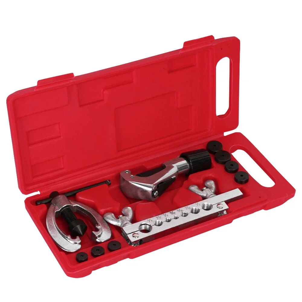 10-piece Pipe Flaring Kit Brake Fuel Pipe Repair Flaring Kit with Cutter and Bending Tool