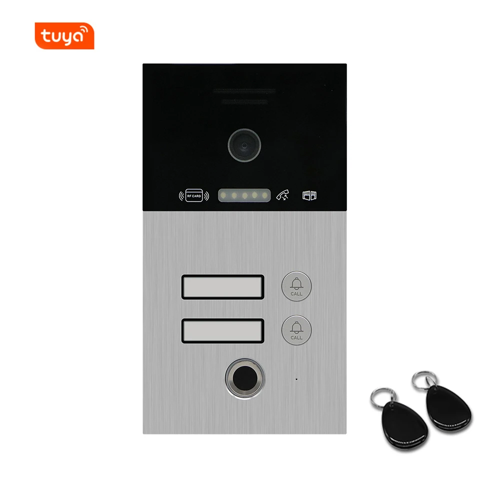 Factory Tuya Smart Fingerprint Ip Wifi Video Intercom With Video Doorbell Camera And Ring Tones For 1/2/3/4 Multi Apartments IC