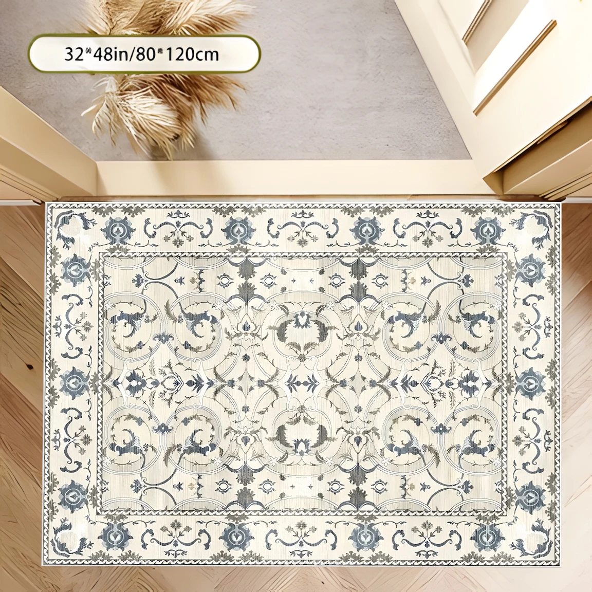 2D Carpet with Retro Persian Pattern in French Light Luxury Style for Living Room, Bedroom, and Coffee Table
