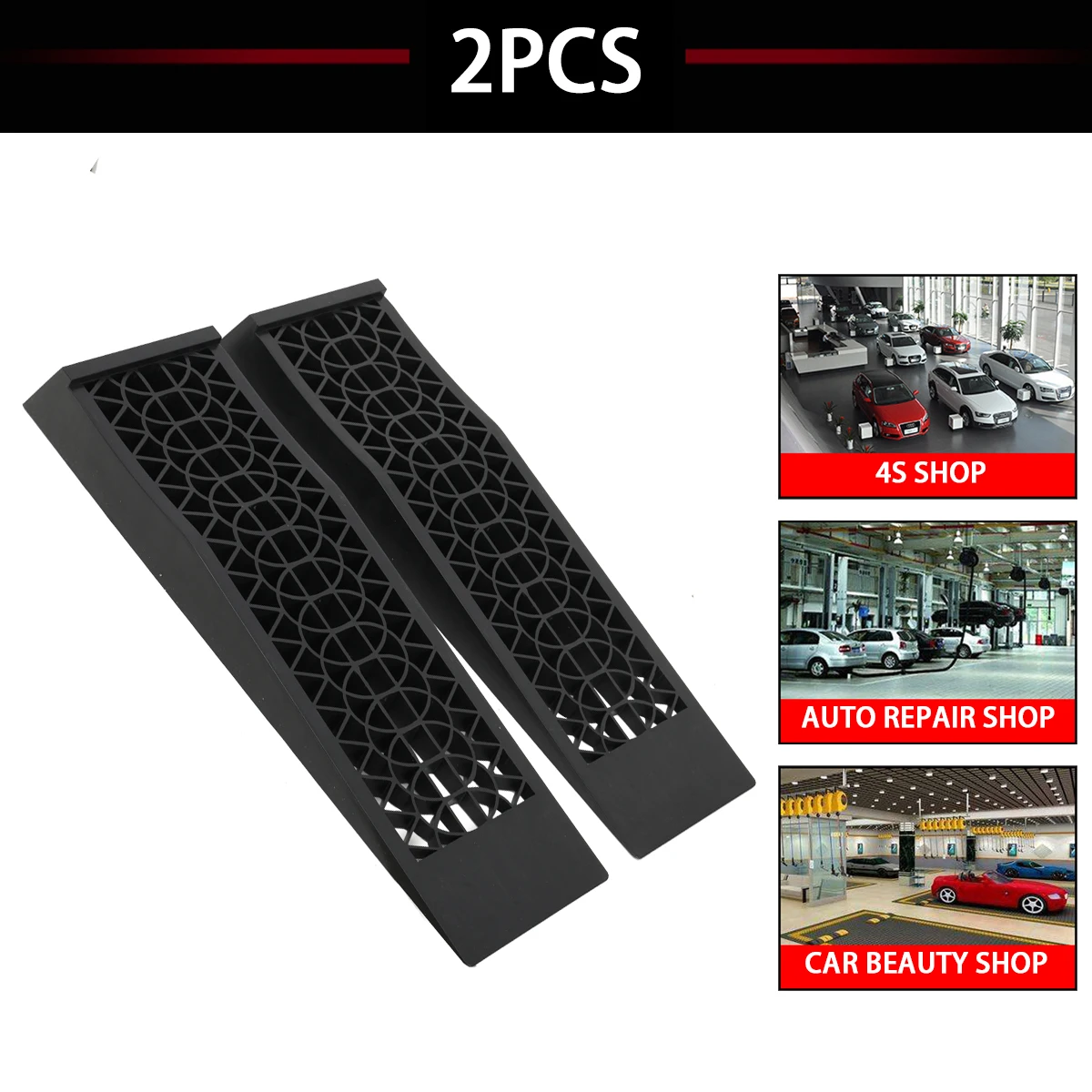 2 قطعة 5 طن قدرة الثقيلة سلالم السيارات 70 سنتيمتر البلاستيك المحمولة تحميل الوصول سلالم رفع إصلاح صيانة جاك رفع أداة