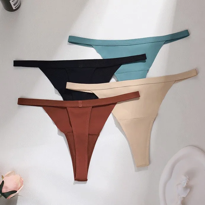 Plus Size Low Rise Thong Panties for Women – Sexy Thin Straps, Seamless No-Show Edge, Cotton Gusset, Anti-Chafing Briefs