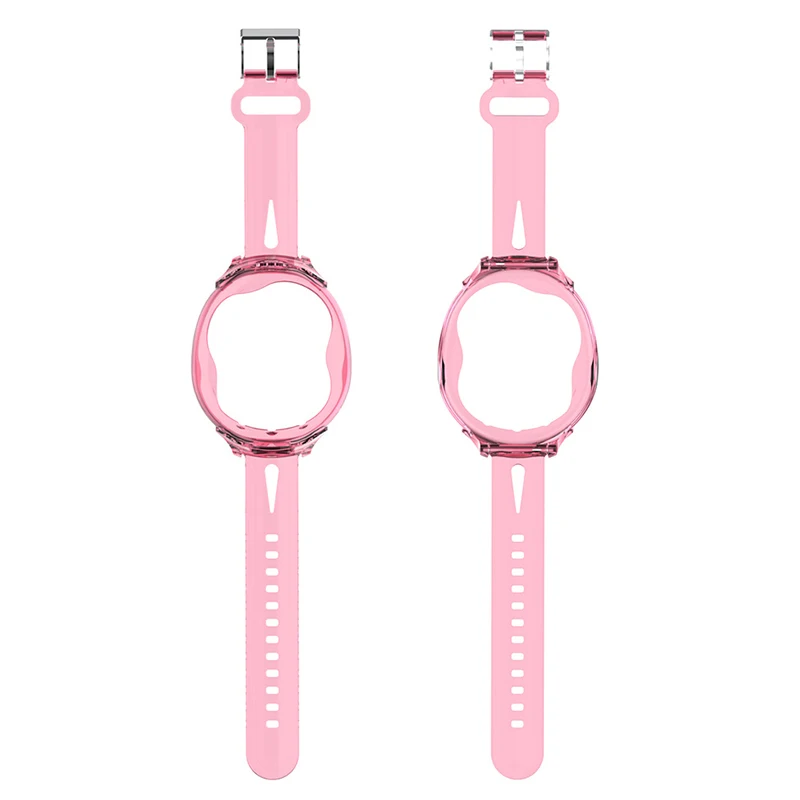 

Compatible with Tamagotchi Uni (2023) Wristband TPU Bracelet Holder Case for Kids Teen Adults - Transparent Pink