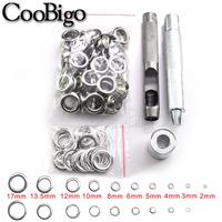 100sets Metal Eyelet Grommet Punch Installer Tool Set for Belt Clothes Canvas Curtains Shoes Tent 2mm 3mm 4mm 5mm 10mm 12mm 17mm