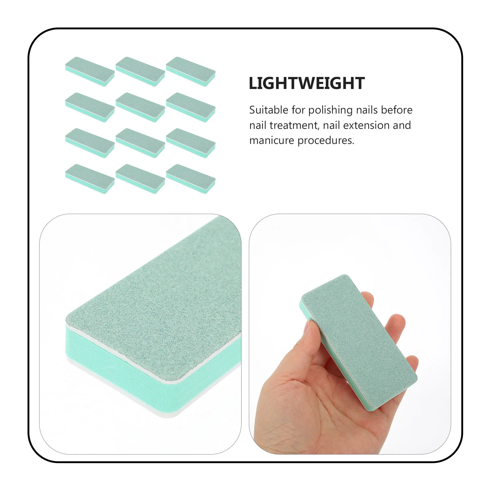 12개 네일 폴리싱 스트립 천연 손톱 버핑 액세서리 매니큐어 미스