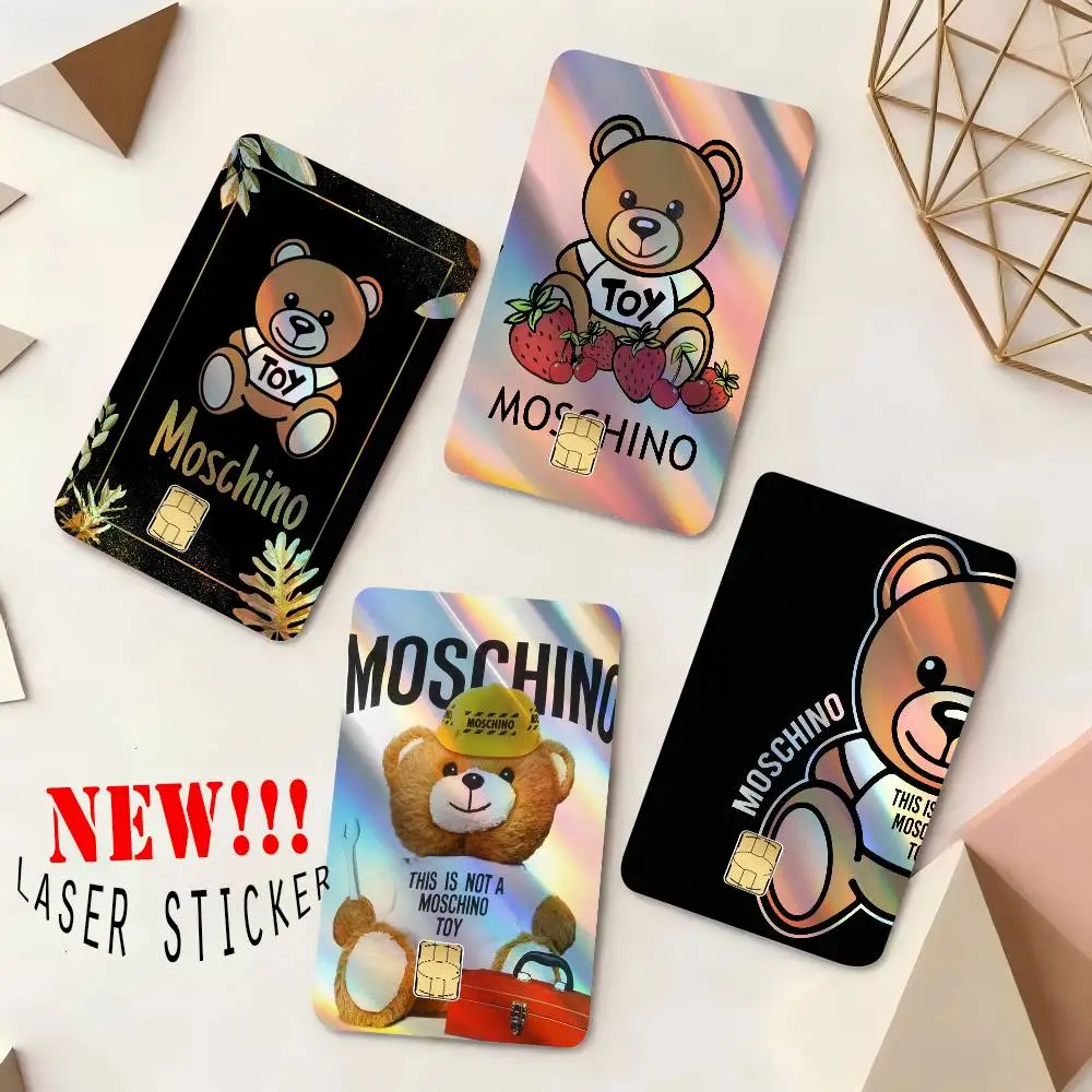 Luxury Bear M-Moschino 1 set of 4 pcs Credit Card Skin Stickers for VISA Bank Card Waterproof Sticker Anti-scratch Women Gift