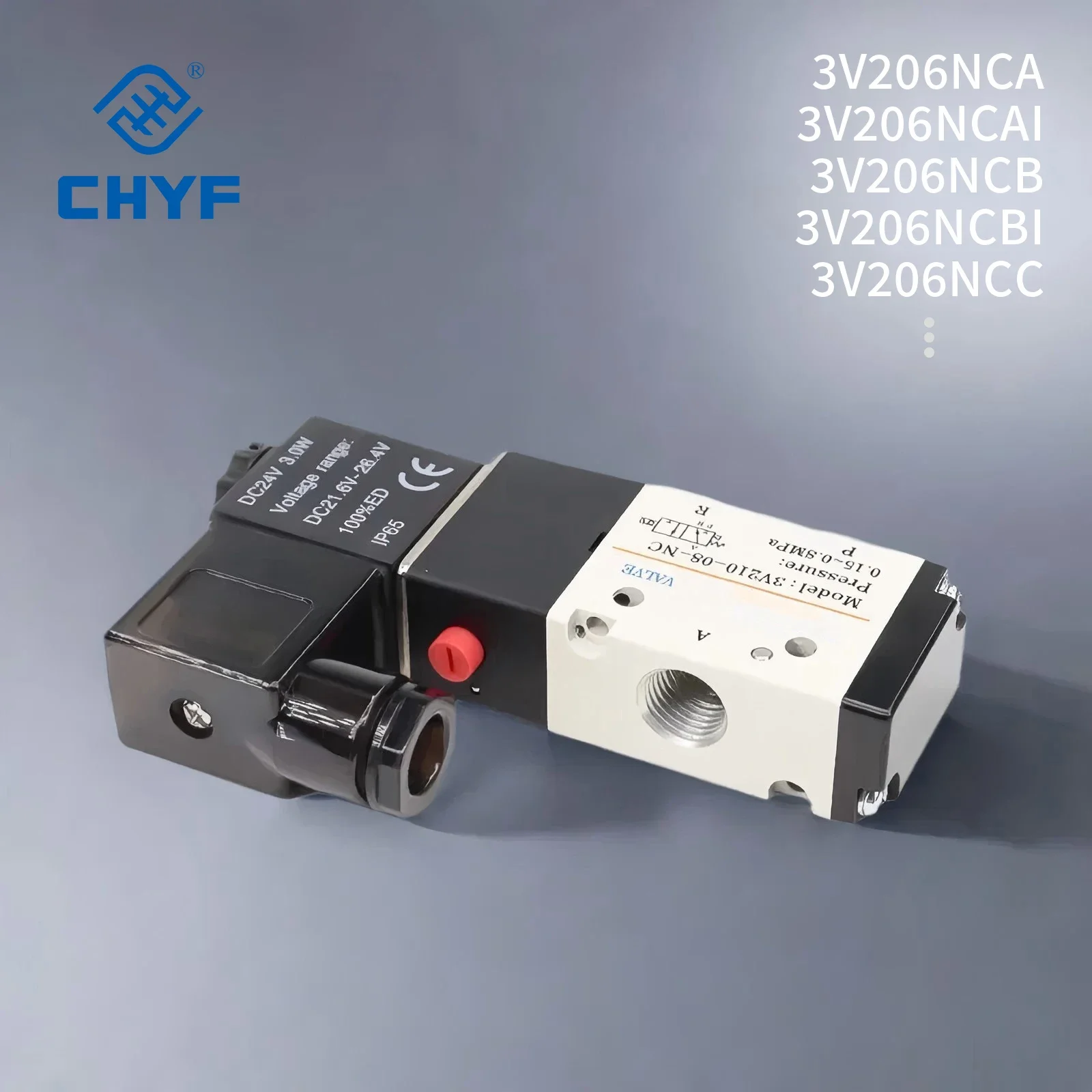 Airtac 3V2 Series 3/2 way Solenoid Valve with Manual Debugging Device