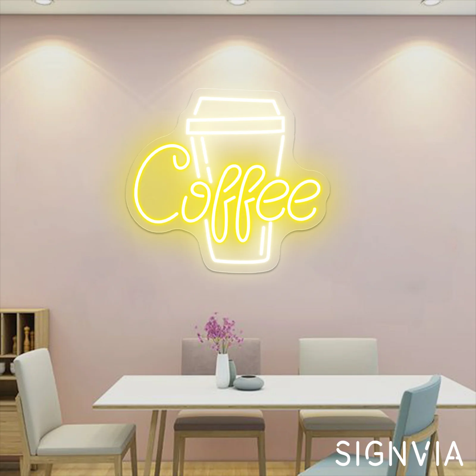 Coffee Neon Sign Light for Bar Decor Shop Home Pub Room Office Wall Decor Art Restaurant Cup Business Signboard Neon Lamp Signs