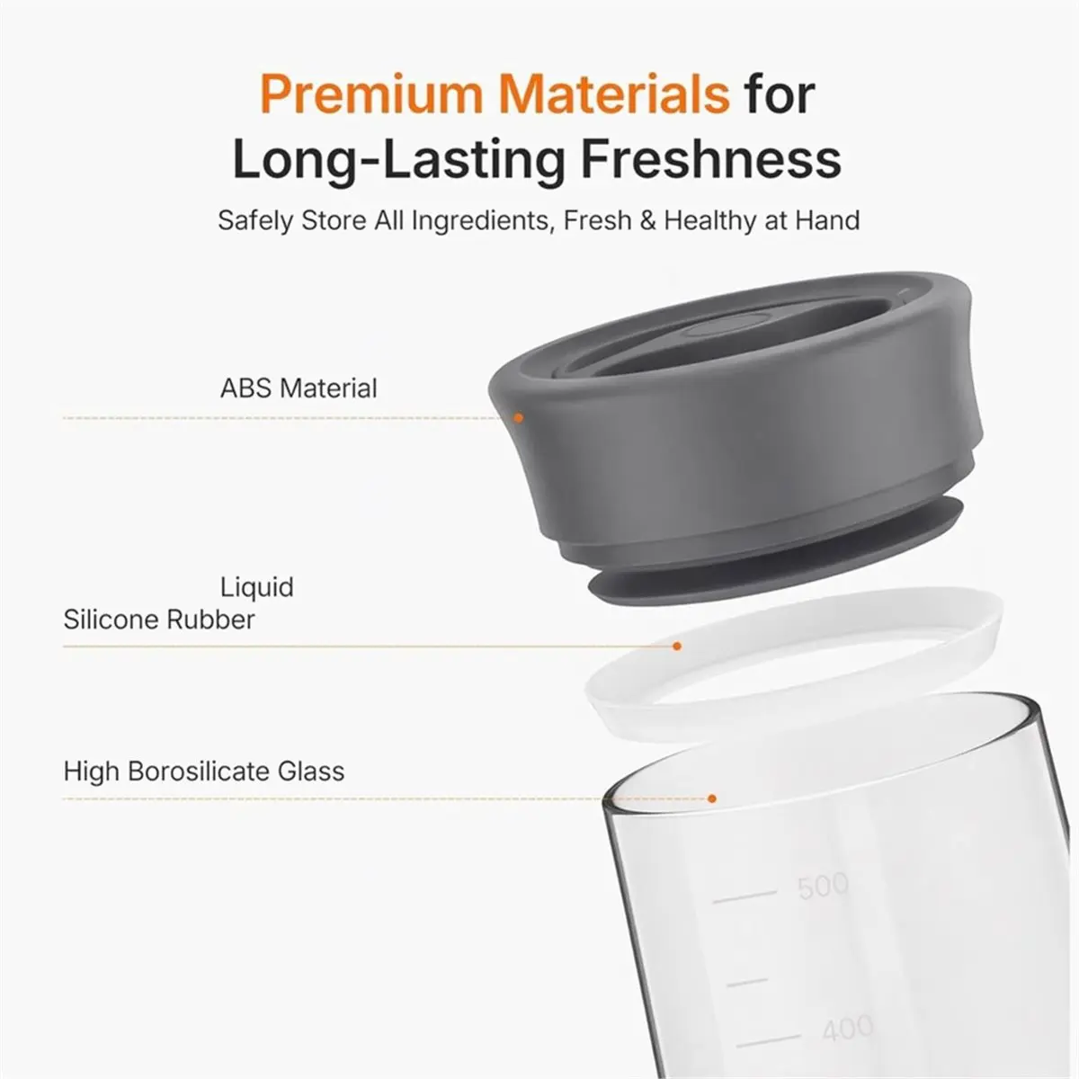 newA10R Airtight Coffee Bean Storage Container with Silicone Ring, Twist Seal Glass Storage Jars with Lids, 500ml/17oz Wide