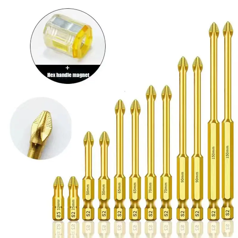 مفك براغي مغناطيسي قوي مضاد للانزلاق عالي التأثير، مثقاب كهربائي عزم دوران عالي، صلب للغاية لصيانة إصلاح المنزل