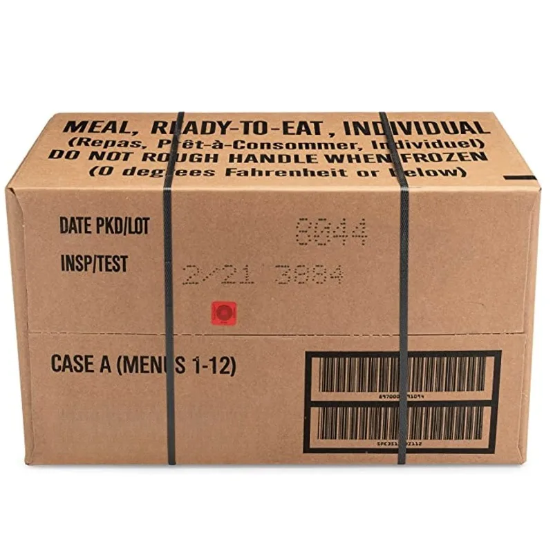 24ct US Surplus MRE pasti pronti per mangiare 2021 Ispeziona A+B Case Bundle Menus 1-24