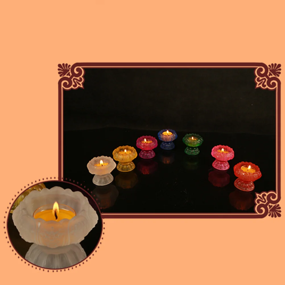 

Lotus Shaped Glass Holder Exquisite Multi Faceted Cut Desktop Decoration Wedding Home Party Tealight Holder Bright Accent