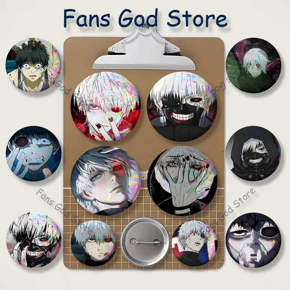 T-Tokyo K-Kaneki Ken Enamel Pins Funny Cartoon Characters Badge Fashion Jewelry Accessories Round Snap-in Brooch On Backpack