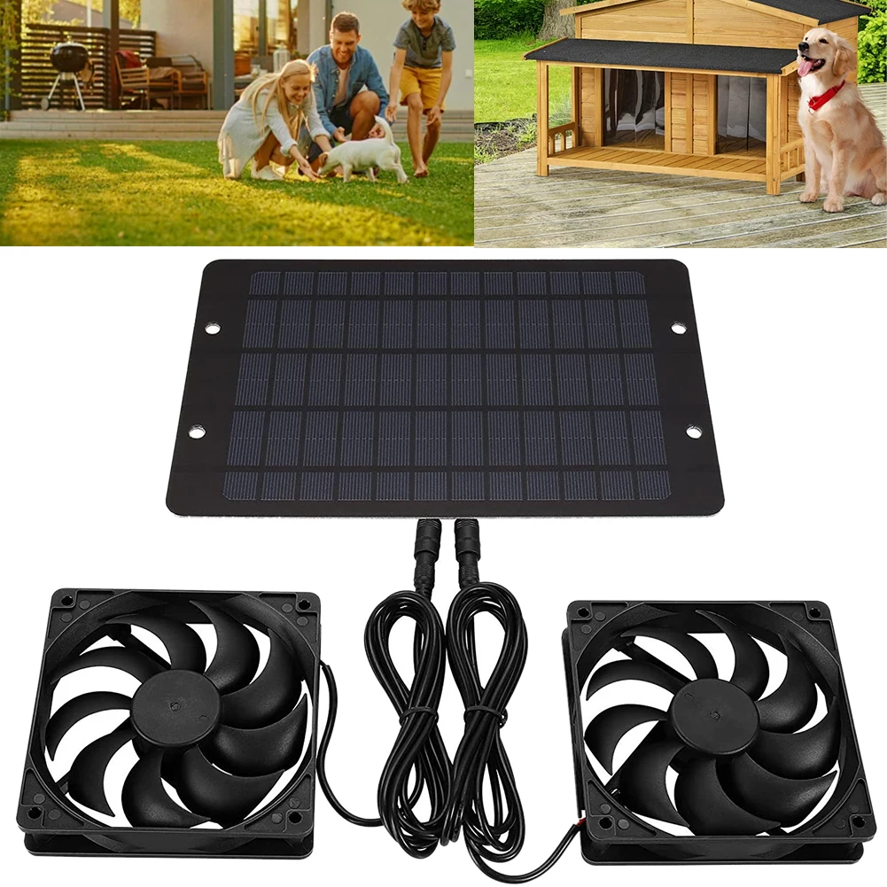 12V 10W Solar Exhaust Fan Solar Power Controller Solar Panel Powered Fan Solar Panel Fan Silent Fan for Dog Kennel Chicken Coop