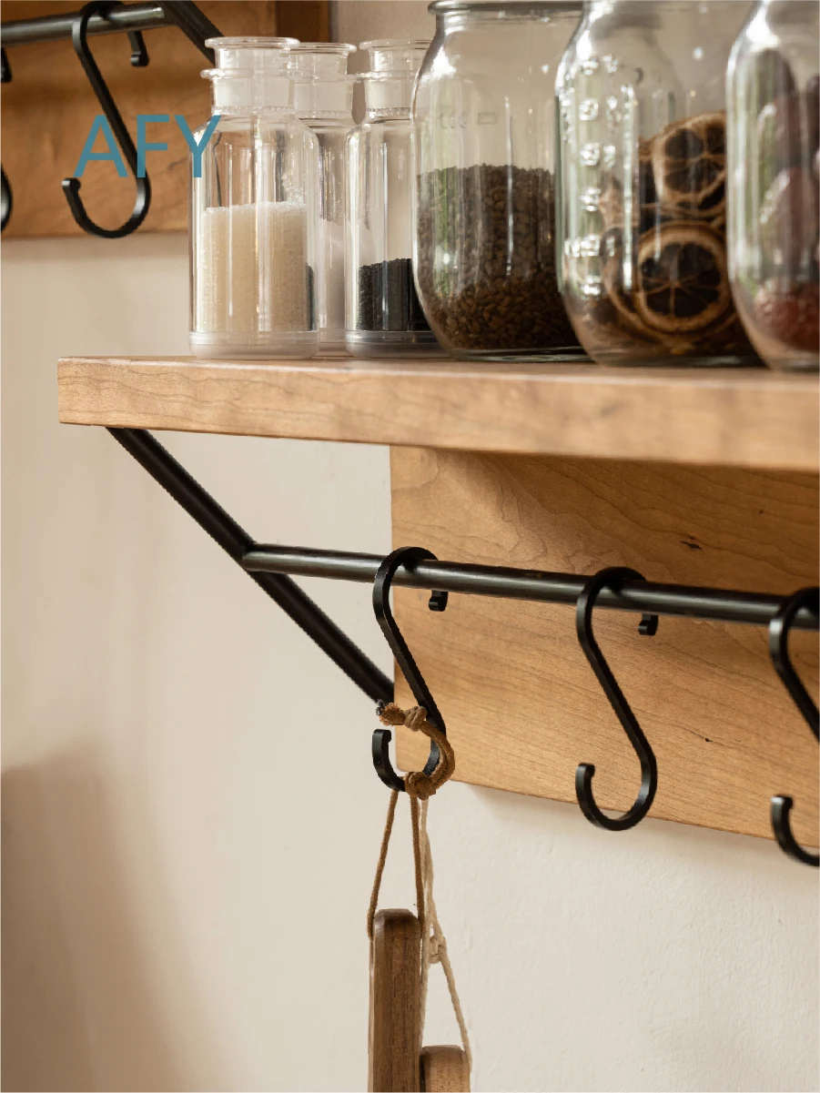 cs organized wall shelf for kitchen living room bathroom bedroom office storage hook rack for books towels coats hats bags