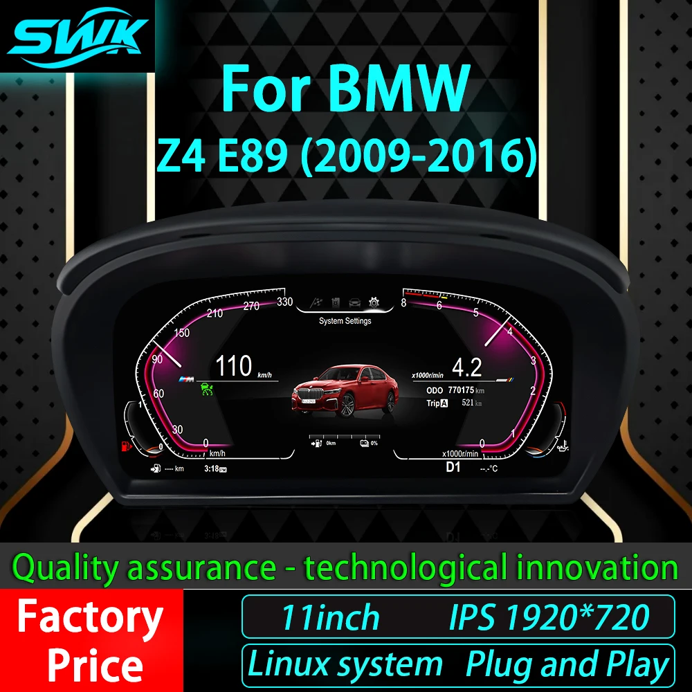 

11-дюймовый подходит для BMW Z4 E86 E89, автомобильный ЖК-дисплей, цифровая приборная панель в сборе, система Linux, приборная панель 2009-2016